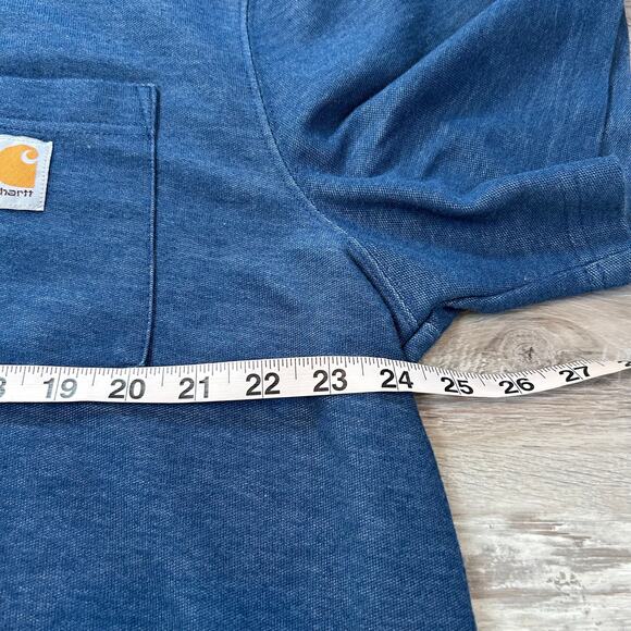 Carhartt Men’s Polo Shirt XL Heather Navy Original Fit Work Pocket Tee - Picture 5 of 7